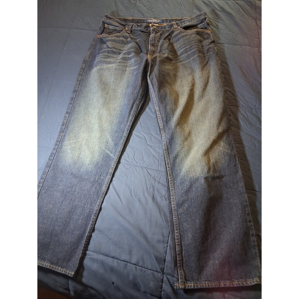 Arizona Jean Co Mens 38x30 Relaxed Straight Leg Blue Denim Jean Dark Wash Cotton